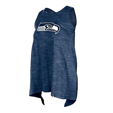 Women's New Era College Navy Seattle Seahawks Plus Size Space Dye Active Tank Top