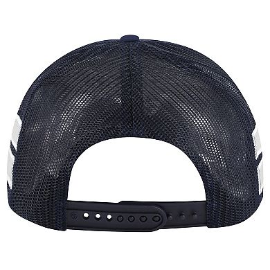 Men's '47 Navy Toronto Maple Leafs Sideband Stripes Trucker Snapback Hat