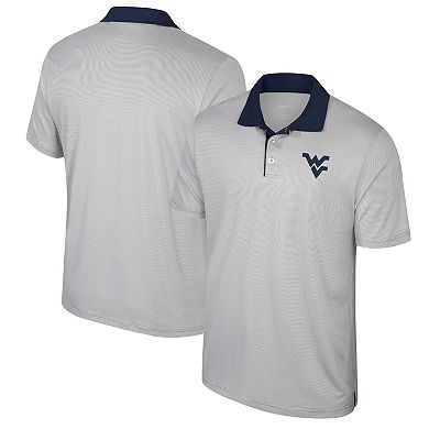 Men's Colosseum Gray West Virginia Mountaineers Big & Tall Tuck Striped Polo