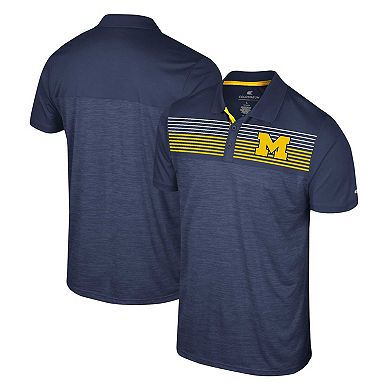 Men's Colosseum Navy Michigan Wolverines Big & Tall Langmore Polo
