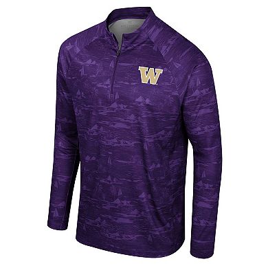 Men's Colosseum Purple Washington Huskies Carson Raglan Quarter-Zip Jacket