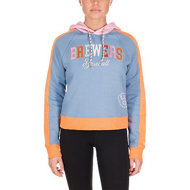 Women's New Era Light Blue Milwaukee Brewers Fashion Color Pop Pullover Hoodie