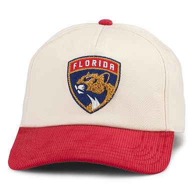 Men's American Needle White/Red Florida Panthers Burnett Adjustable Hat