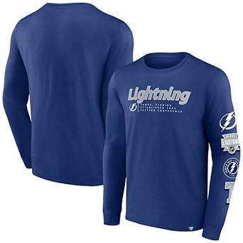 Men's Fanatics Branded Blue Tampa Bay Lightning Strike the Goal Long Sleeve T-Shirt