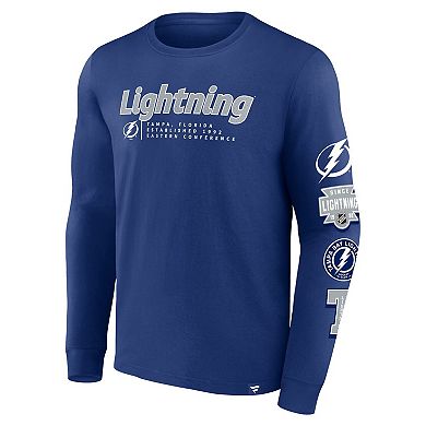 Men's Fanatics Branded Blue Tampa Bay Lightning Strike the Goal Long Sleeve T-Shirt