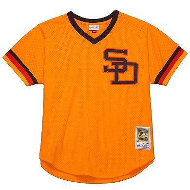 Men's Mitchell & Ness Tony Gwynn Gold San Diego Padres 1982 Authentic Cooperstown Collection Mesh Batting Practice Jersey