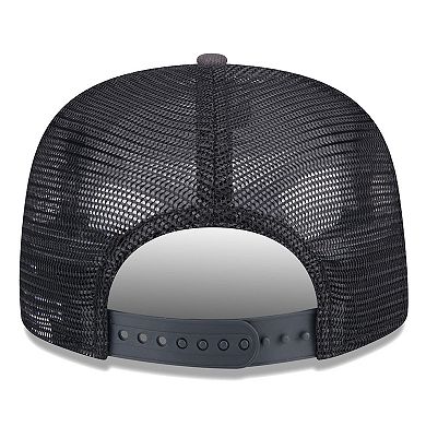 Men's New Era Black/Charcoal Brooklyn Nets Throwback Team Arch Golfer Snapback Hat