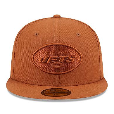 Men's New Era Brown New York Jets Color Pack 59FIFTY Fitted Hat