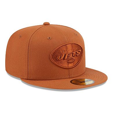 Men's New Era Brown New York Jets Color Pack 59FIFTY Fitted Hat