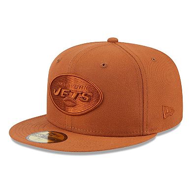 Men's New Era Brown New York Jets Color Pack 59FIFTY Fitted Hat