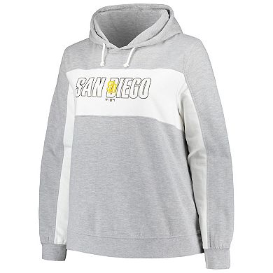 Women's Profile Heather Gray San Diego Padres Plus Size Pullover Hoodie