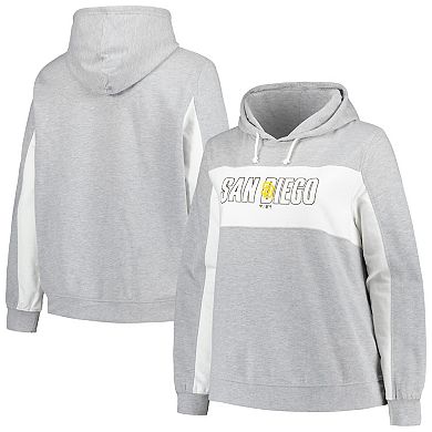 Women's Profile Heather Gray San Diego Padres Plus Size Pullover Hoodie