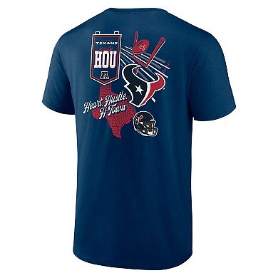 Men's Fanatics Branded Navy Houston Texans Split Zone T-Shirt