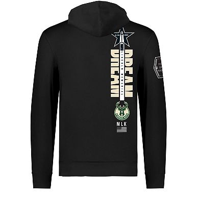 Unisex FISLL x Black History Collection Black Milwaukee Bucks Pullover Hoodie