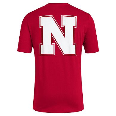 Men's adidas Scarlet Nebraska Huskers Reverse Retro Baseball 2 Hit T-Shirt