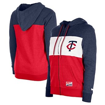 Women's New Era Navy Minnesota Twins Colorblock Full-Zip Hoodie Jacket