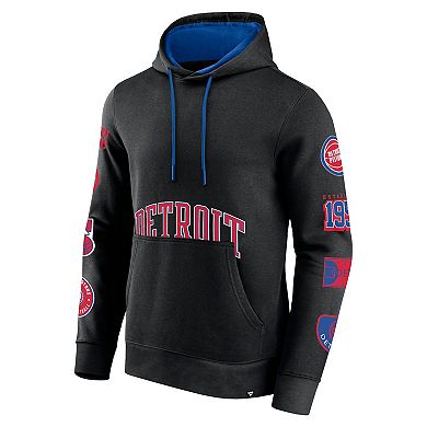 Men's Fanatics Branded Black Detroit Pistons Home Court Pullover Hoodie