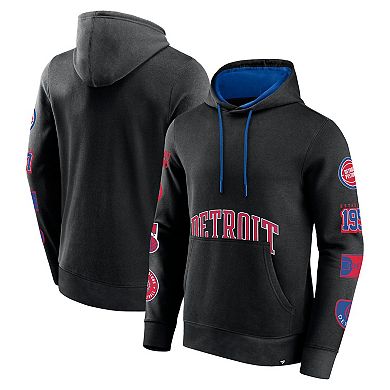 Men's Fanatics Branded Black Detroit Pistons Home Court Pullover Hoodie