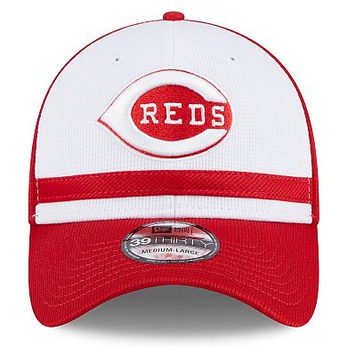 Men's New Era White Cincinnati Reds 2024 Batting Practice 39THIRTY Flex Hat