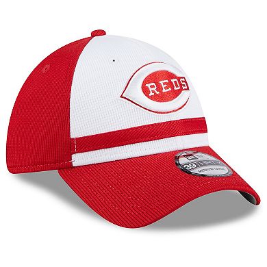Men's New Era White Cincinnati Reds 2024 Batting Practice 39THIRTY Flex Hat