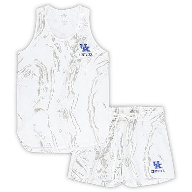Women's Profile Cream Kentucky Wildcats Plus Size Marble Tank Top and Short Set