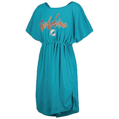 Women's G-III 4Her by Carl Banks Aqua Miami Dolphins Versus Swim Cover-Up