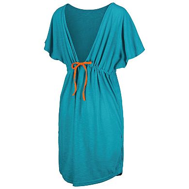 Women's G-III 4Her by Carl Banks Aqua Miami Dolphins Versus Swim Cover-Up