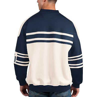 Men's Starter White Seattle Kraken Defense Fleece Crewneck Pullover Sweatshirt