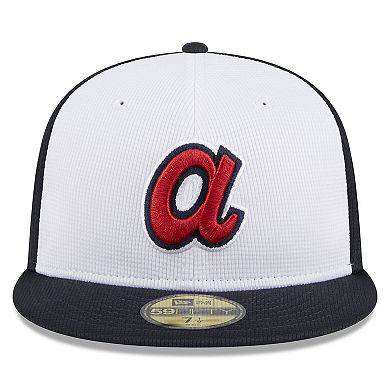 Youth New Era  White Atlanta Braves 2024 Batting Practice 59FIFTY Fitted Hat