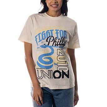 Women's The Wild Collective Cream Philadelphia Union Oversized Washed T-Shirt