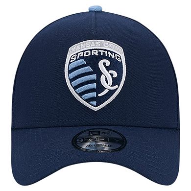 Men's New Era Navy Sporting Kansas City 2024 Kick Off Collection 9FORTY A-Frame Adjustable Hat