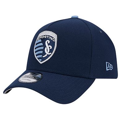 Men's New Era Navy Sporting Kansas City 2024 Kick Off Collection 9FORTY A-Frame Adjustable Hat