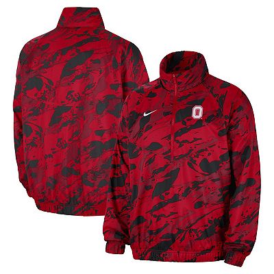 Men s Nike Scarlet Ohio State Buckeyes Anorak Half Zip Jacket