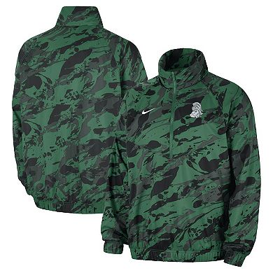Men's Nike Green Michigan State Spartans Anorak Half-Zip Jacket