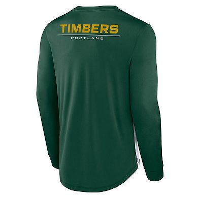 Men's Fanatics Branded Green Portland Timbers Mid Goal Long Sleeve T-Shirt