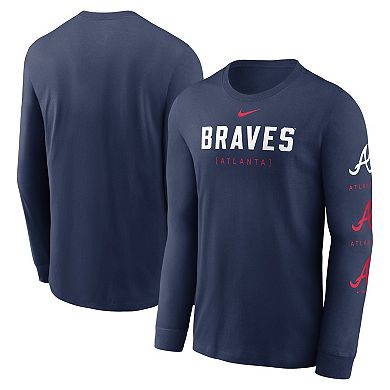 Men's Nike Navy Atlanta Braves Repeater Long Sleeve T-Shirt