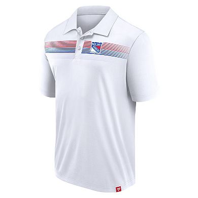 Men's Fanatics Branded White New York Rangers Victory For Us Interlock Polo