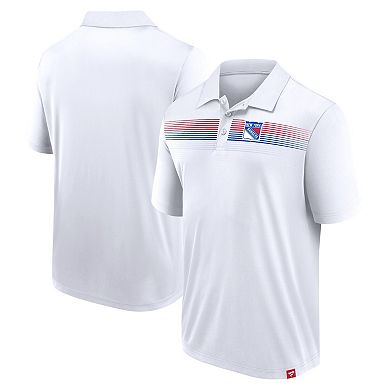 Men's Fanatics Branded White New York Rangers Victory For Us Interlock Polo