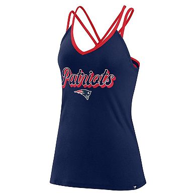 Women's Fanatics Branded Navy New England Patriots Go For It Strappy Crossback Tank Top