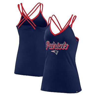 Women's Fanatics Branded Navy New England Patriots Go For It Strappy Crossback Tank Top