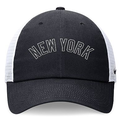 Men's Nike Navy New York Yankees Evergreen Wordmark Trucker Adjustable Hat