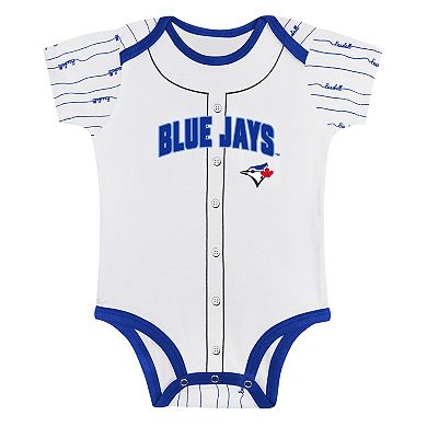 Newborn & Infant Gray/White Toronto Blue Jays Two-Pack Play Ball Bodysuit Set
