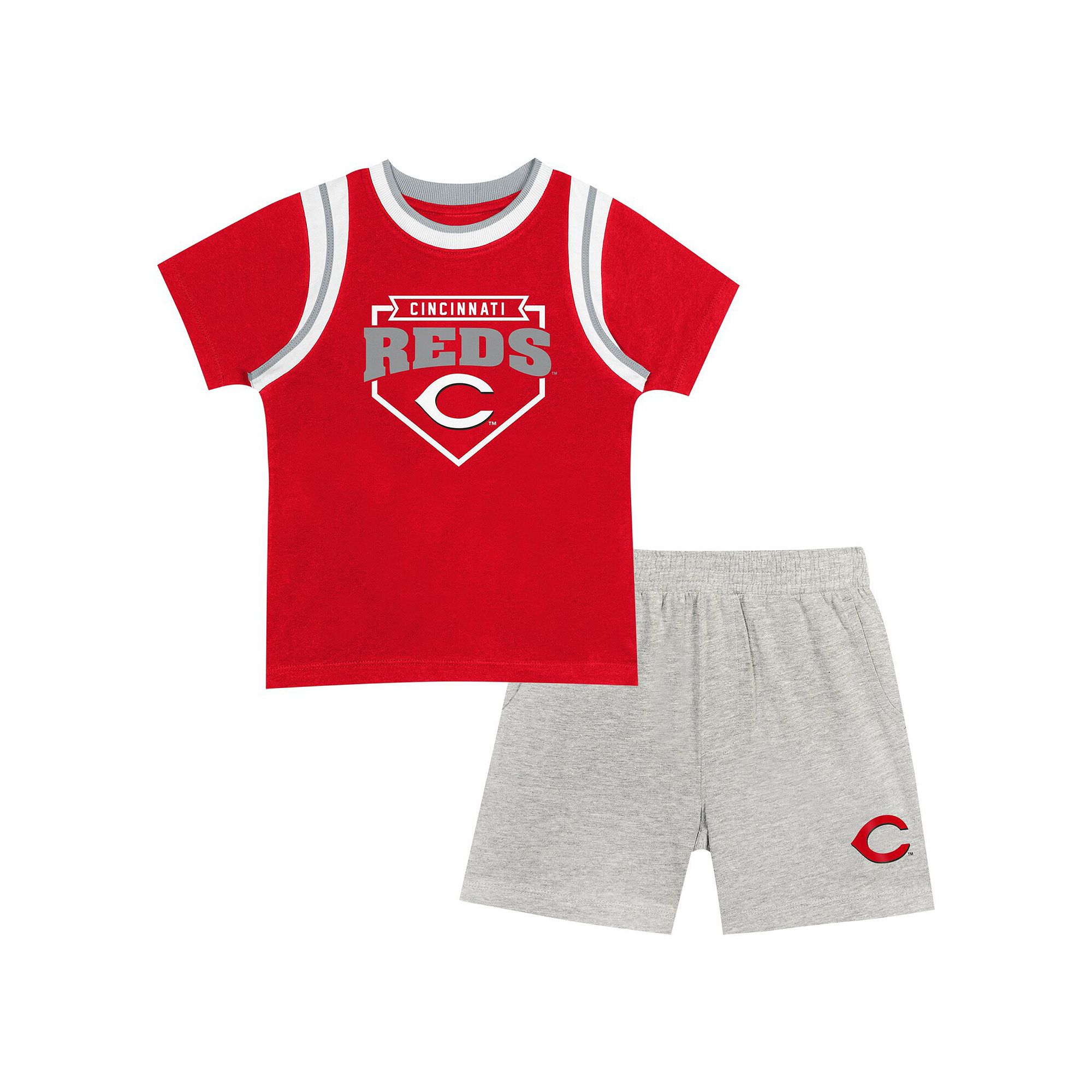 Infant Fanatics Branded Red/Gray Cincinnati Reds Bases Loaded T-Shirt & Sho