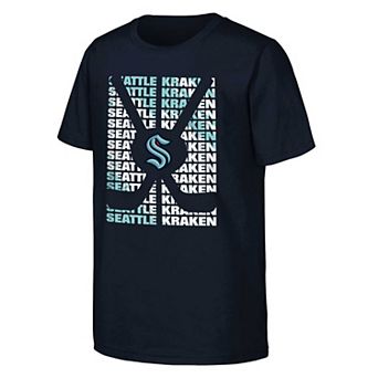 Youth Deep Sea Blue Seattle Kraken Box T-Shirt