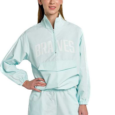 Women's Lusso Light Blue Atlanta Braves Parker Half-Zip Jacket