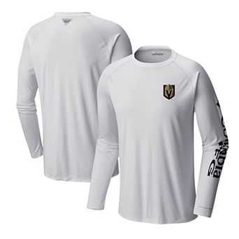 Men's Columbia White Vegas Golden Knights Terminal Tackle Omni-Shade Raglan Long Sleeve T-Shirt