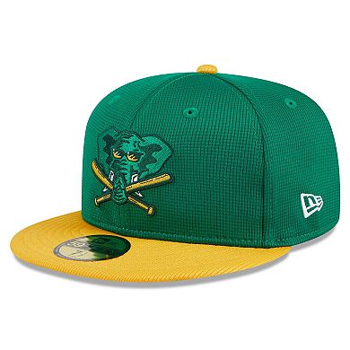 Men's New Era  Kelly Green Oakland Athletics 2024 Batting Practice 59FIFTY Fitted Hat