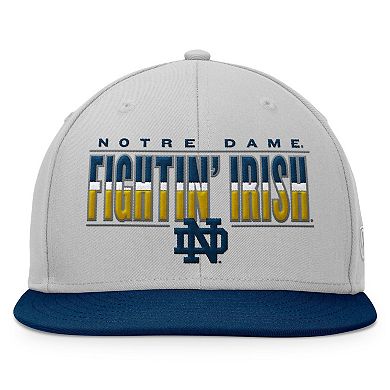 Men's Top of the World Gray Notre Dame Fighting Irish Hudson Snapback Hat