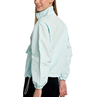 Women's Lusso Light Blue New York Yankees Parker Half-Zip Jacket