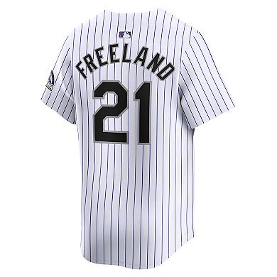 Men's Nike Kyle Freeland White Colorado Rockies Home Limited Player Jersey